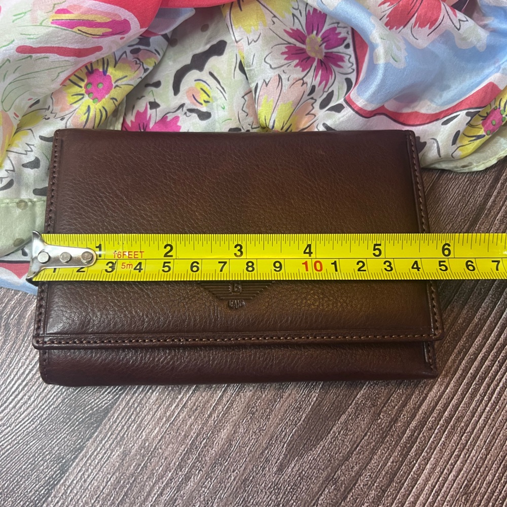 EMPORIO VALENTINI Brown Leather Tri-fold Wallet - Picture 9 of 9